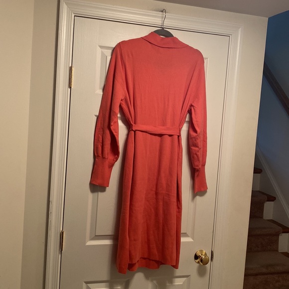 Brand New Ava & Viv Coral Long Sleeve Dress with Belt…size X (14W) - Picture 2 of 6